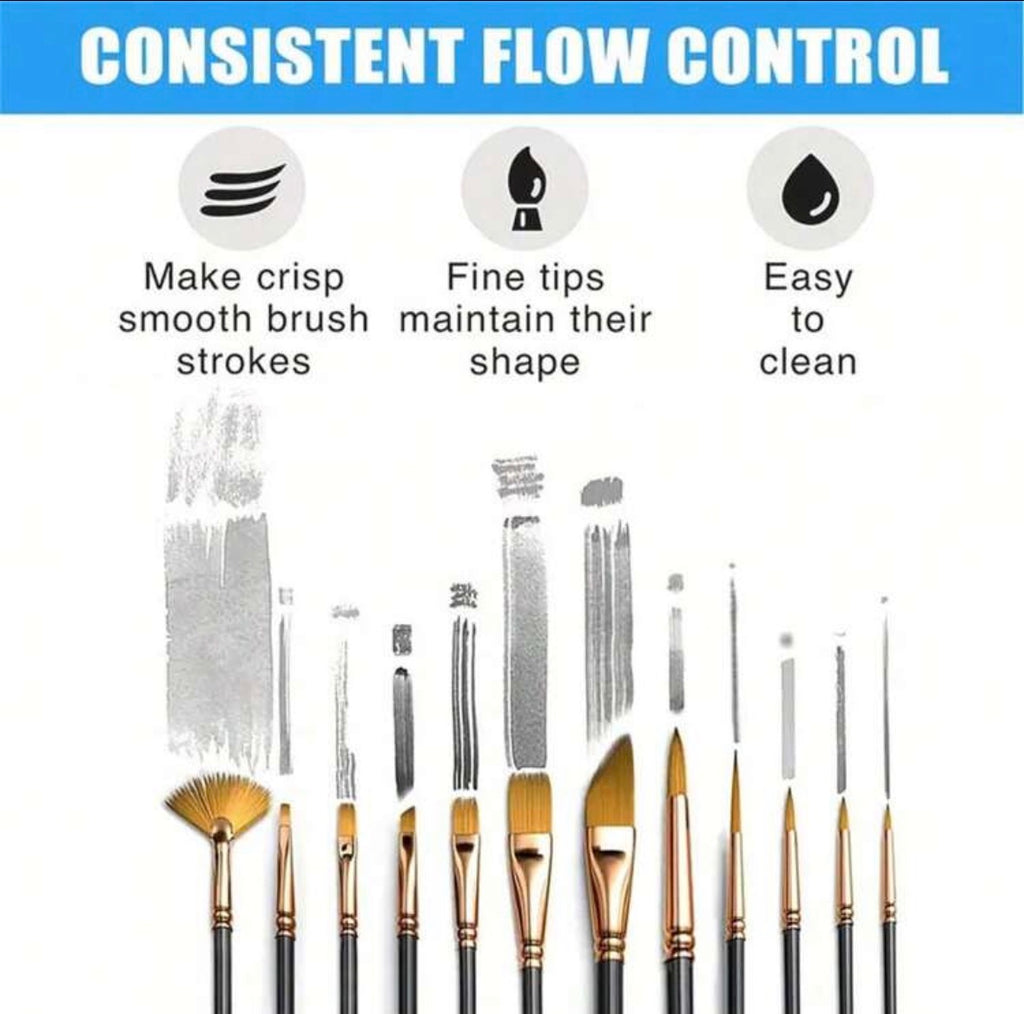 12pc paint brush set
