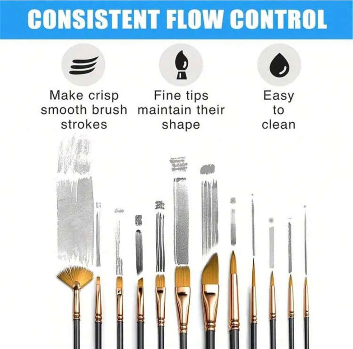 12pc paint brush set