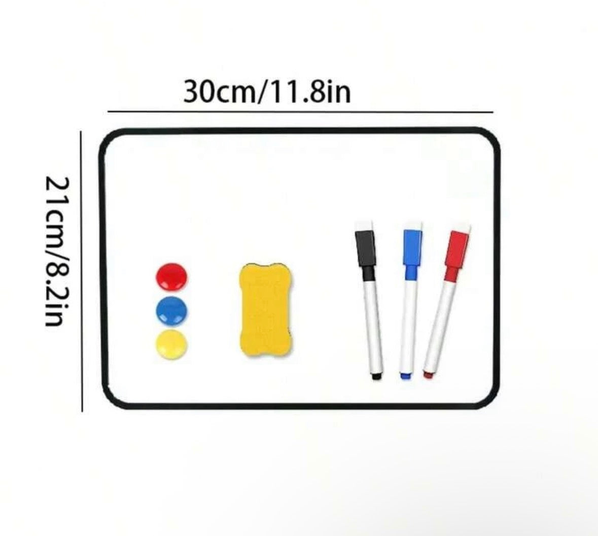 Whiteboard with stand (3 markers,1 eraser, 3 magnets)