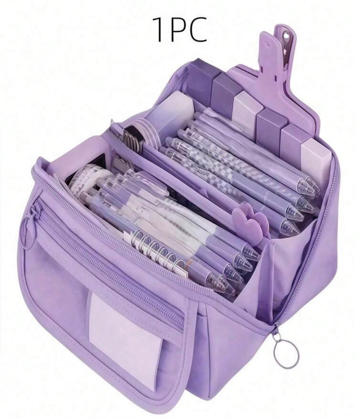Pencil case with many compartments