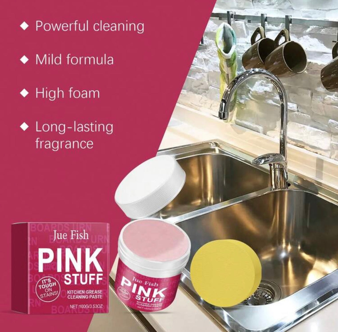 Magic cleaning pink paste