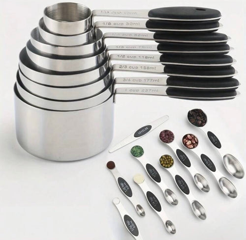 17 piece stainless steel measuring set