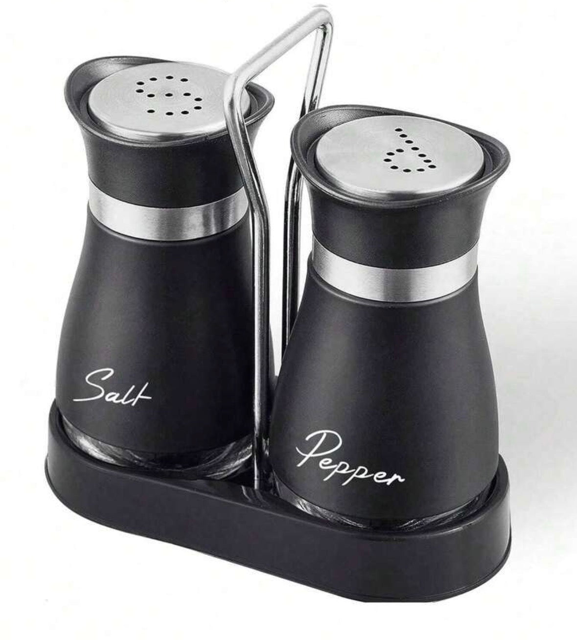 Salt and pepper glass jars
