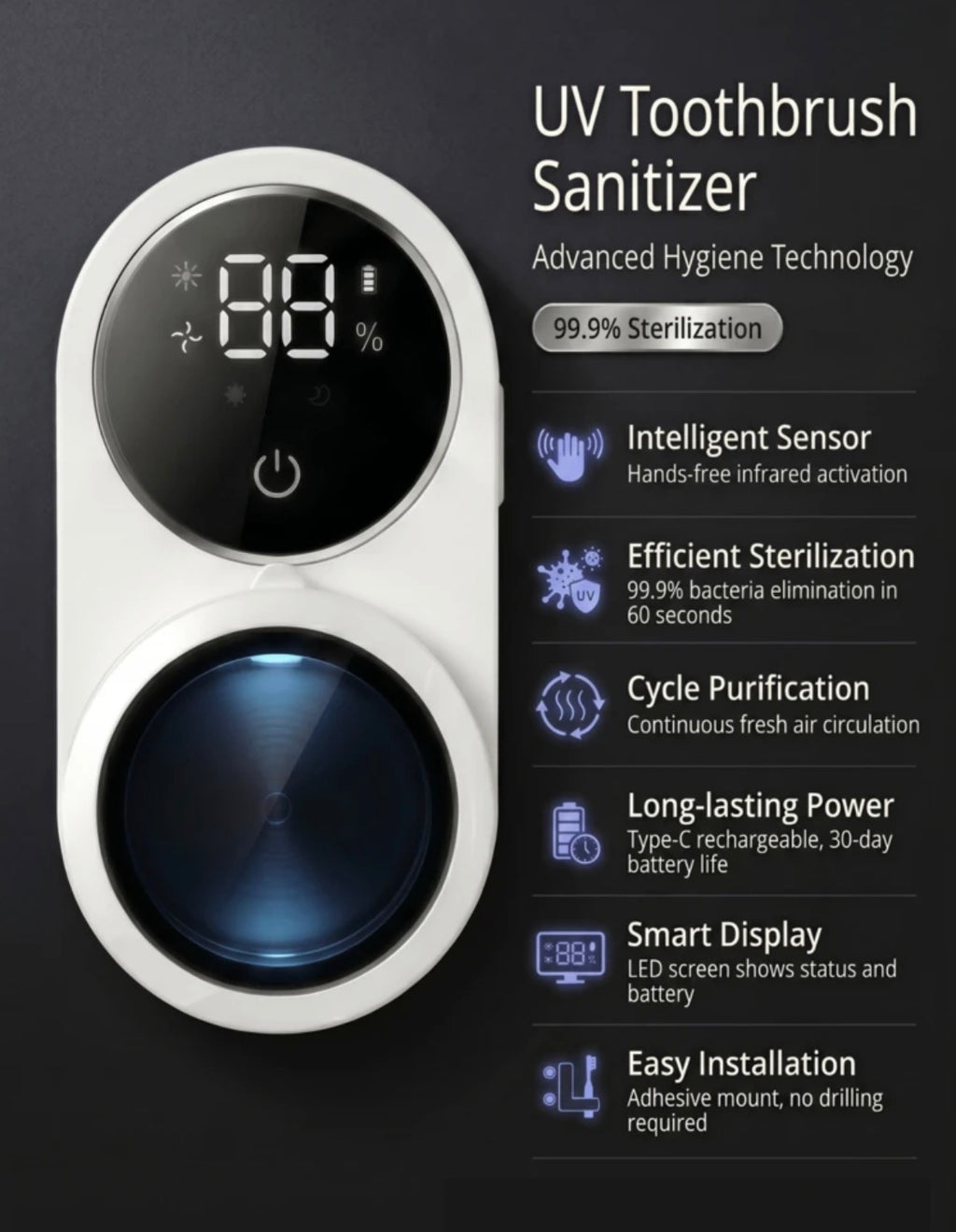UV toothbrush disinfector