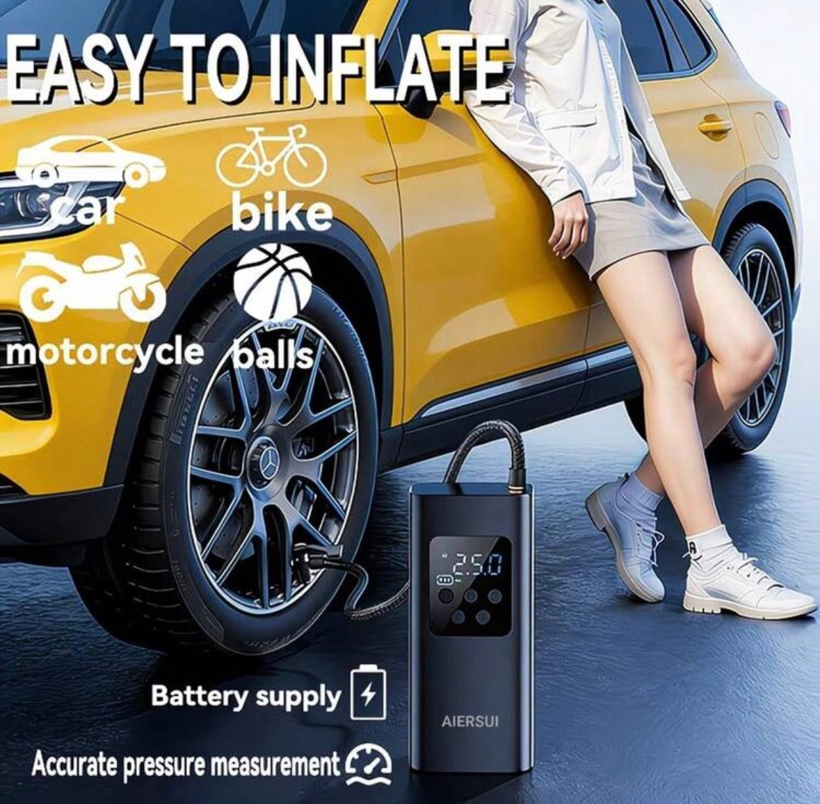 Portable tire inflator