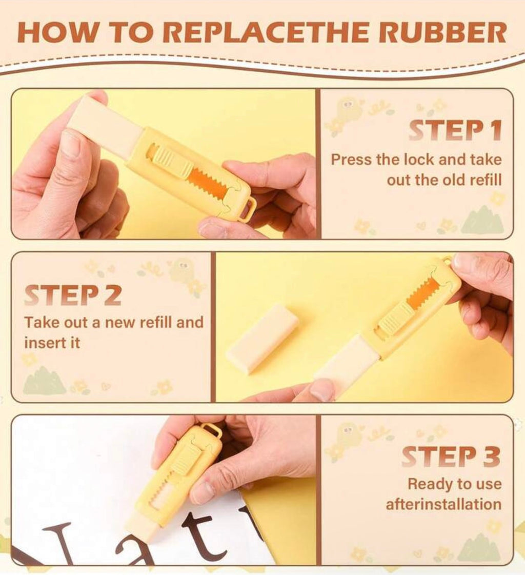 5pc Push pull eraser