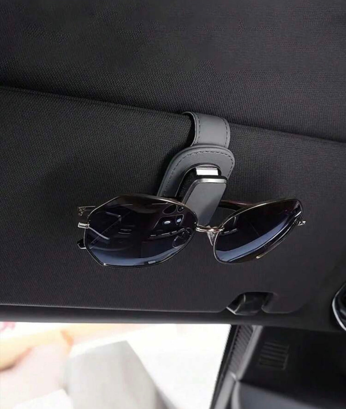 Leather glasses holder for car