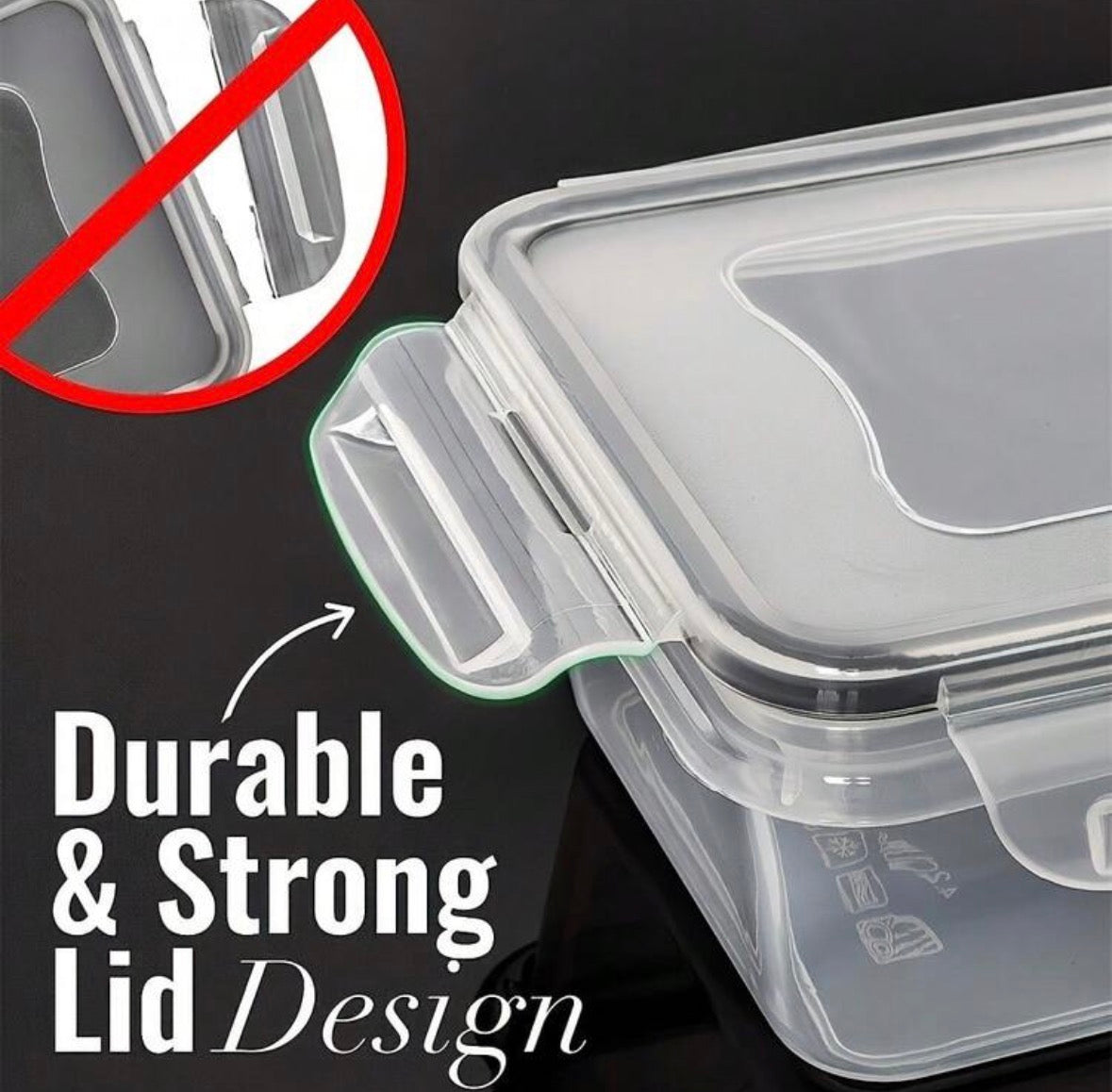 Transparent containers (5containers+5lids)