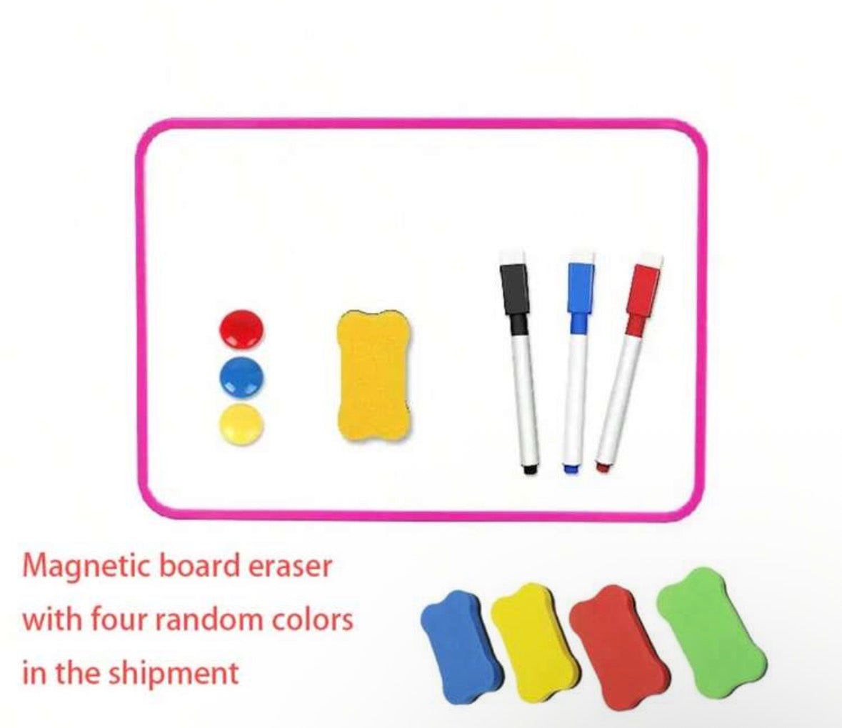 Whiteboard with stand (3 markers,1 eraser, 3 magnets)