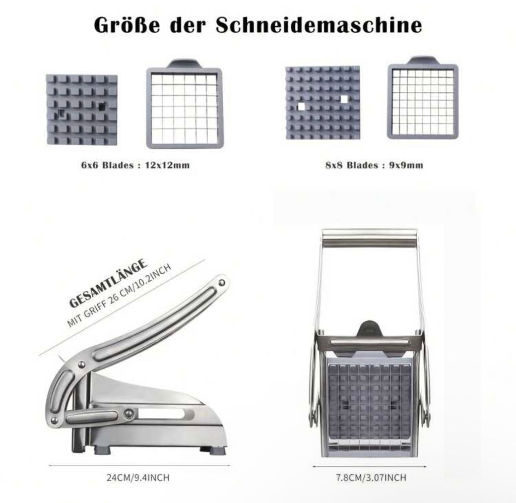 Stainless steel french fry cutter