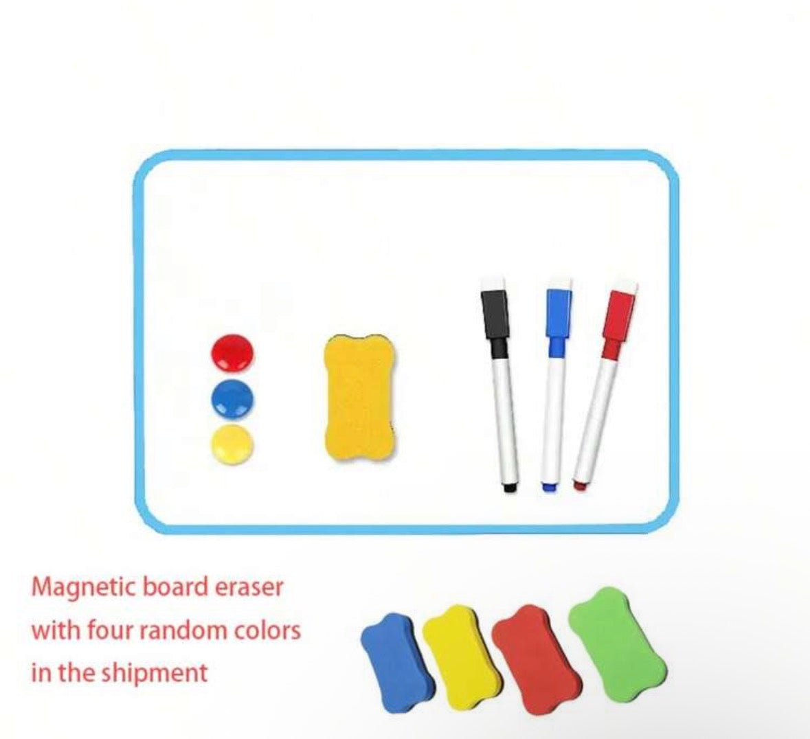 Whiteboard with stand (3 markers,1 eraser, 3 magnets)