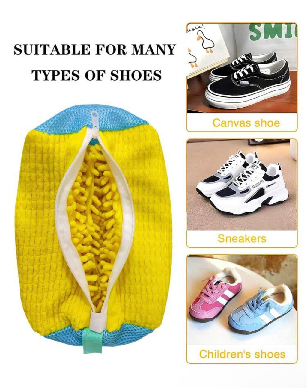 Shoe washing bag