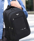 Sleek black backpack