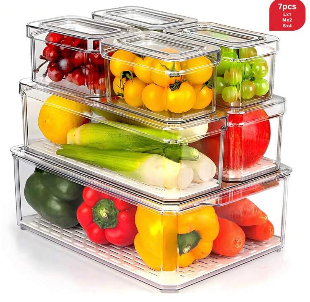 Fridge organizers with lids