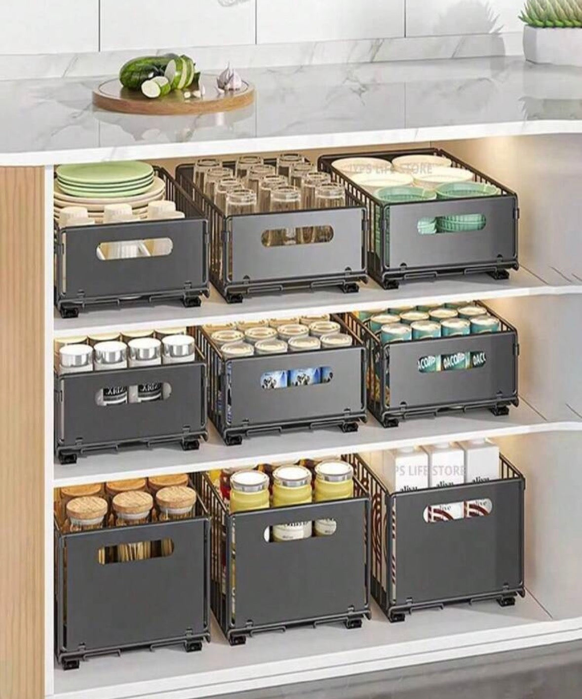 2 piece pull out kitchen cabinet