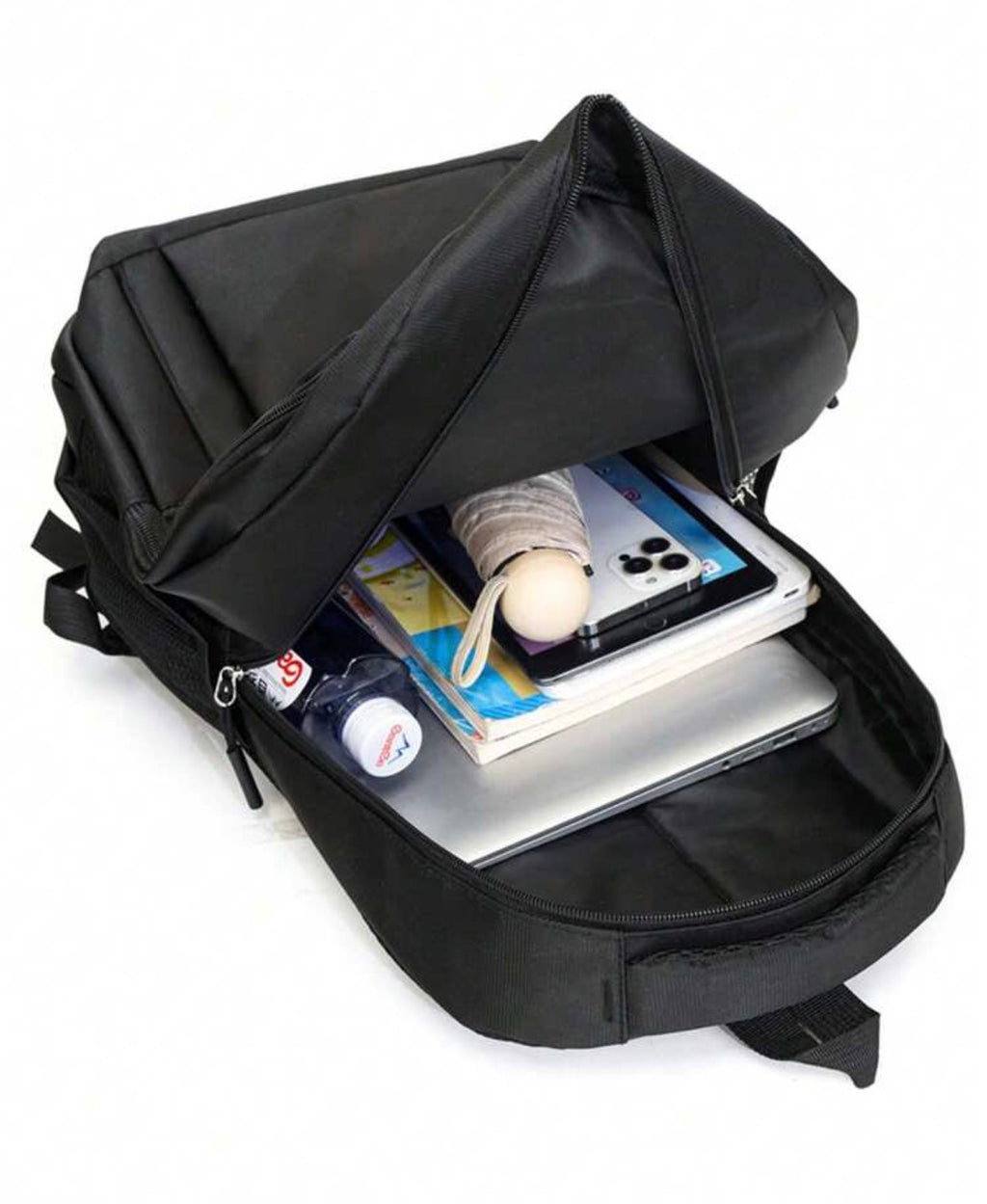 Sleek black backpack