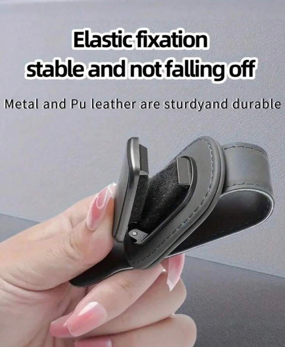 Leather glasses holder for car