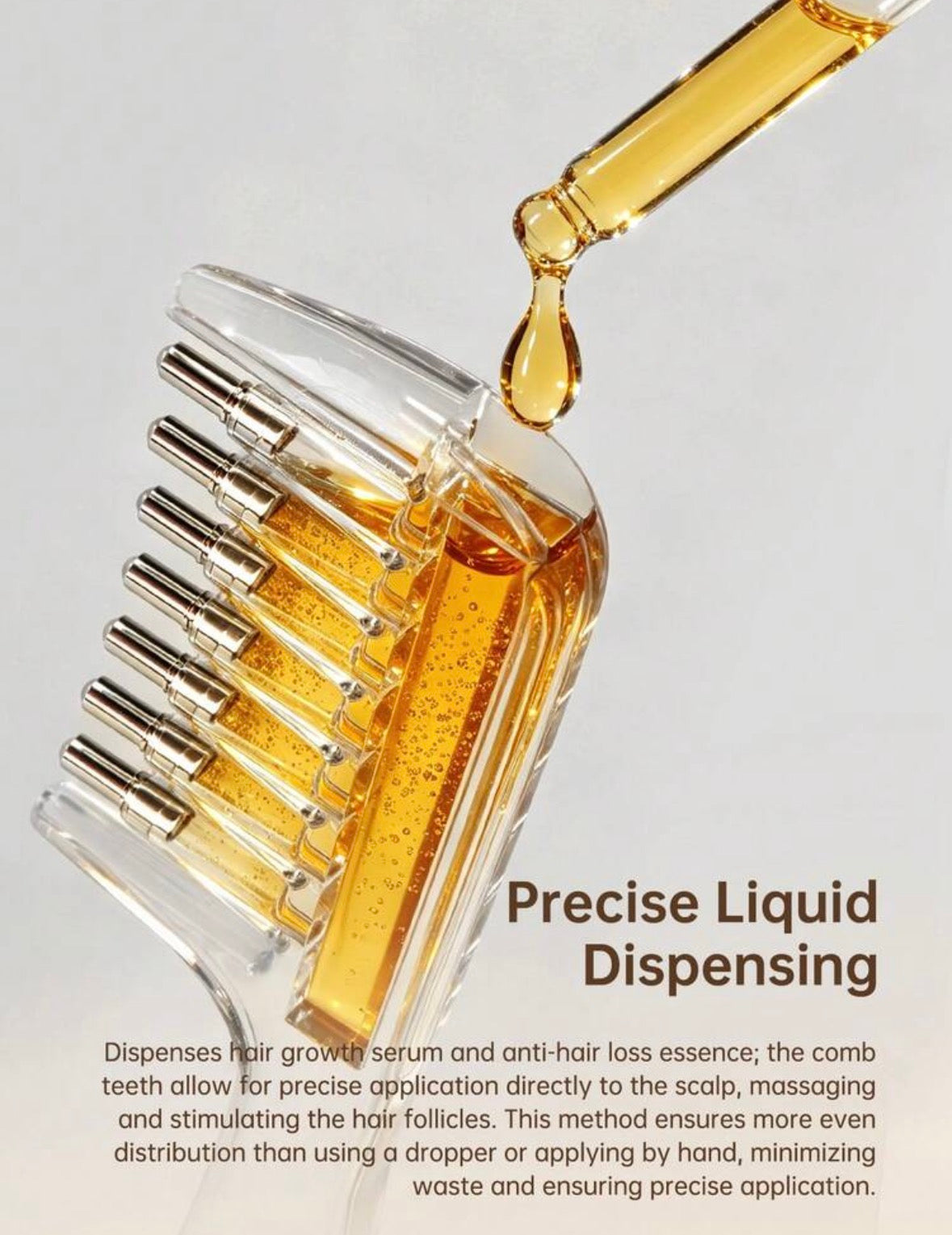 Scalp serum applicator comb