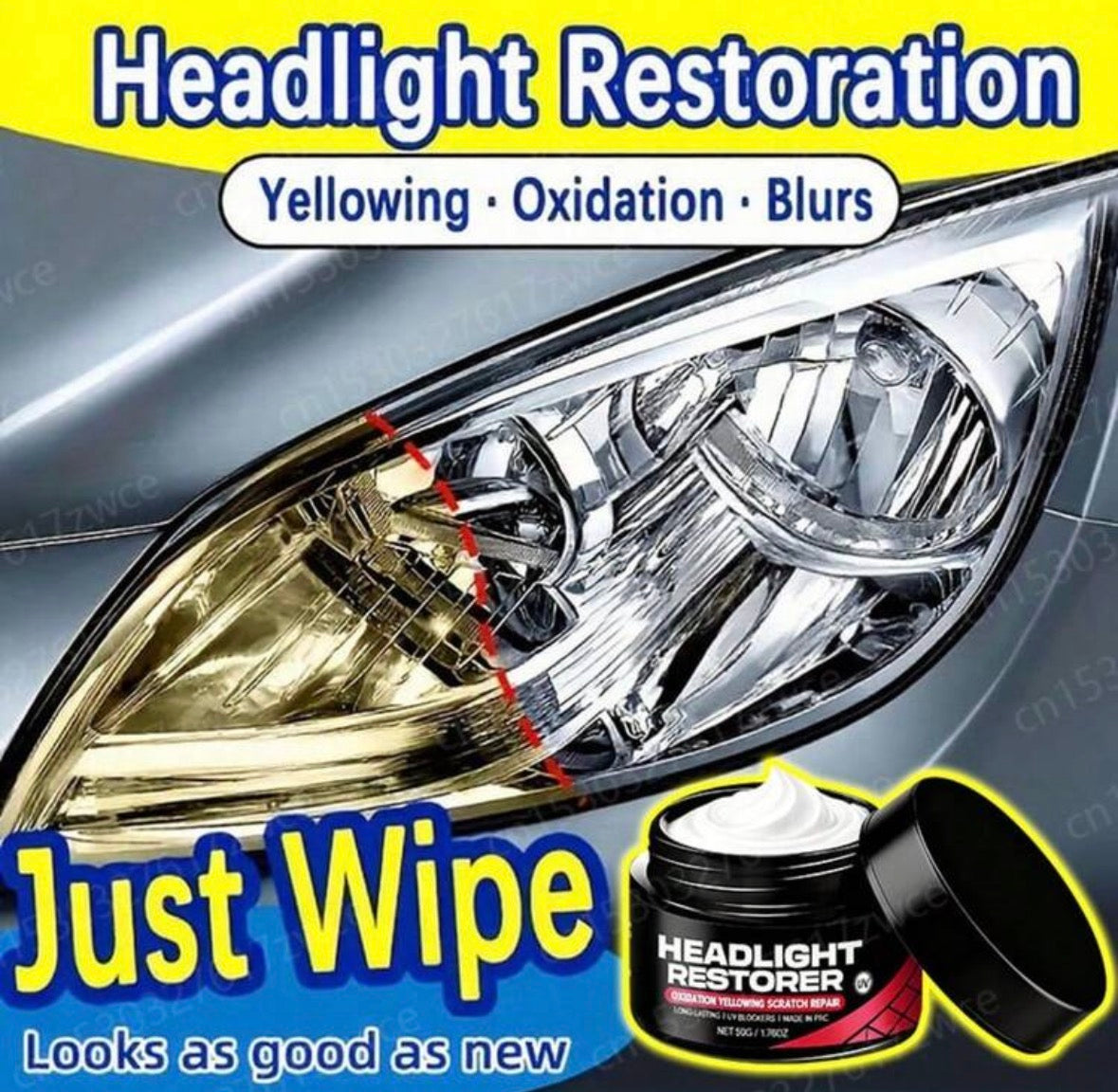 Car headlight restoration kit