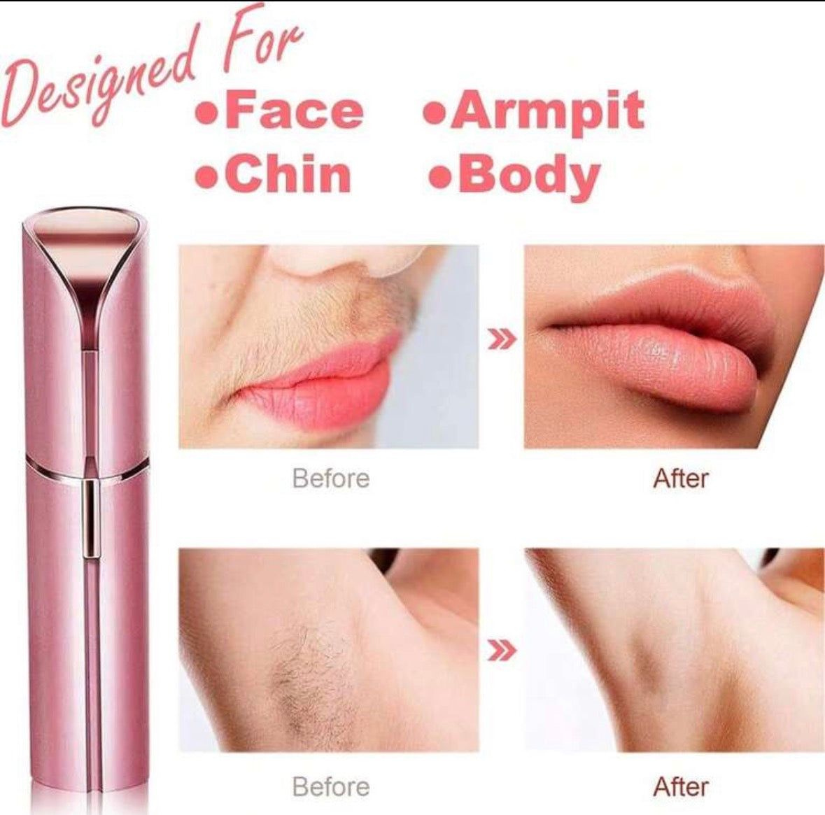Wireless facial hair removal device