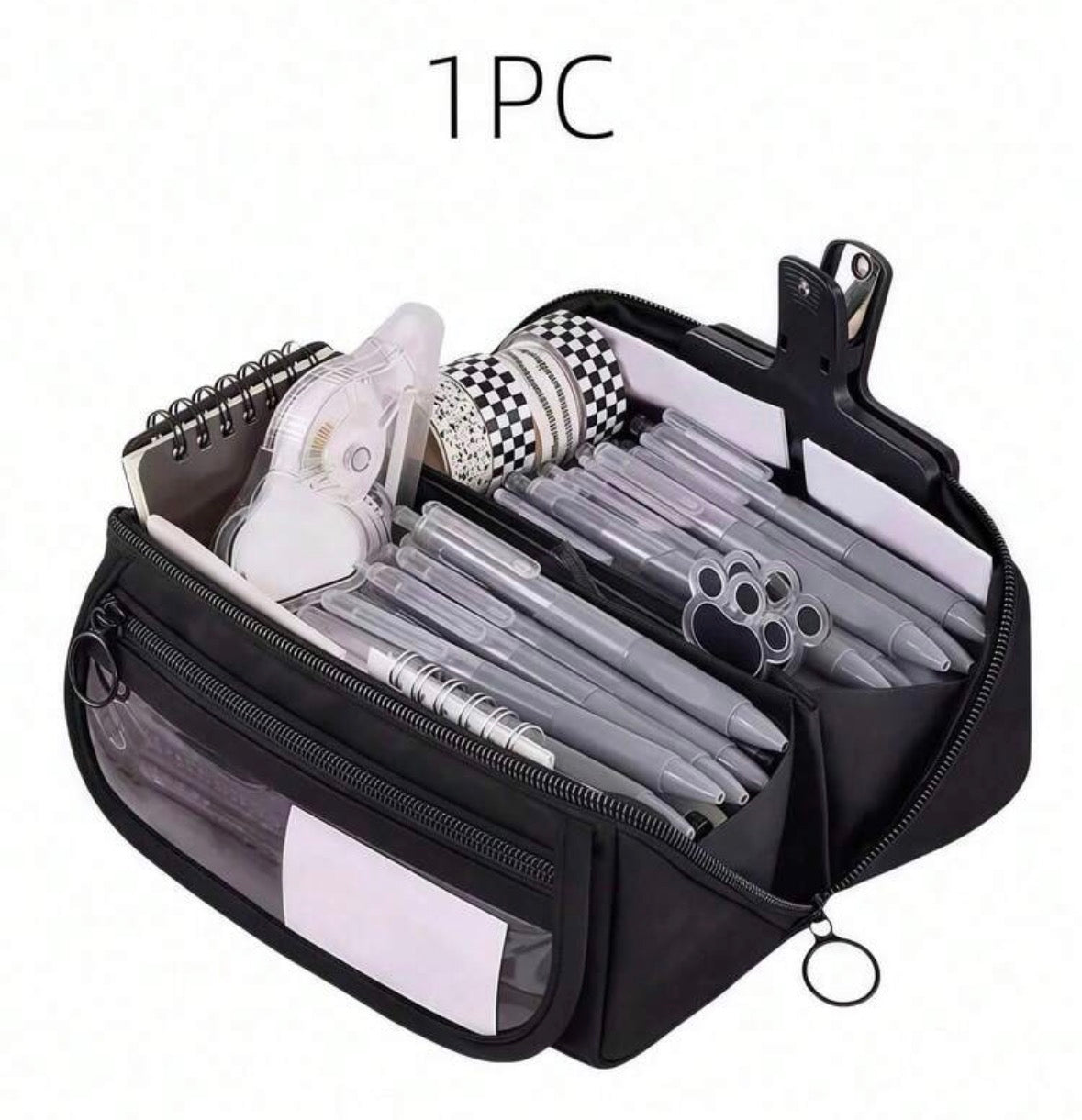 Pencil case with many compartments