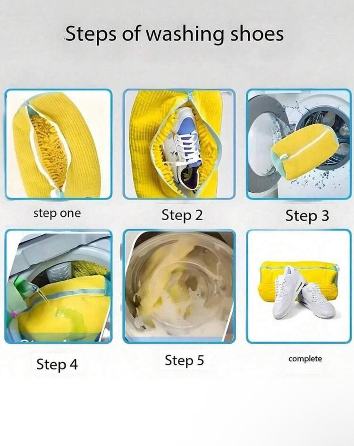 Shoe washing bag