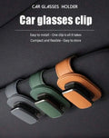 Leather glasses holder for car
