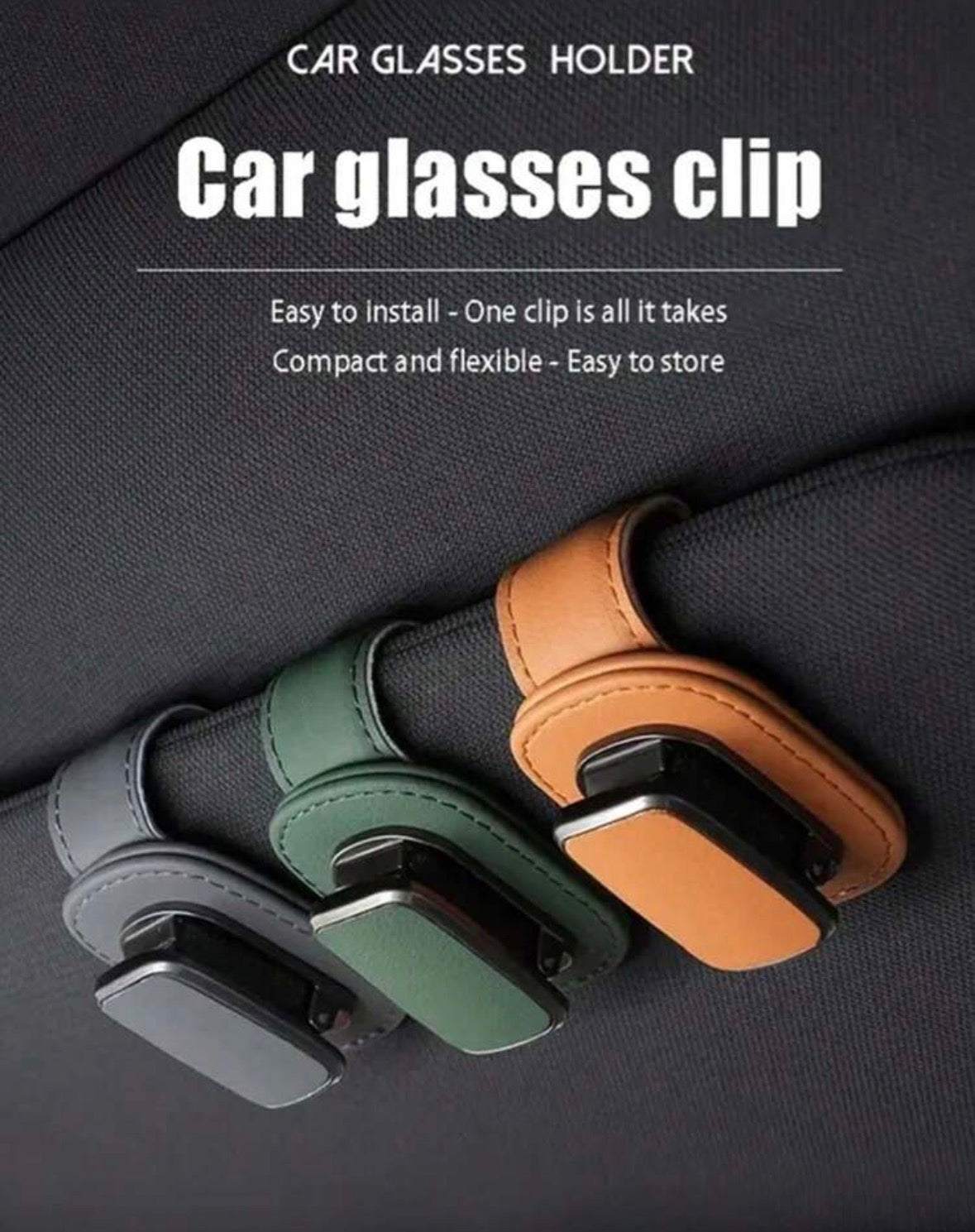 Leather glasses holder for car
