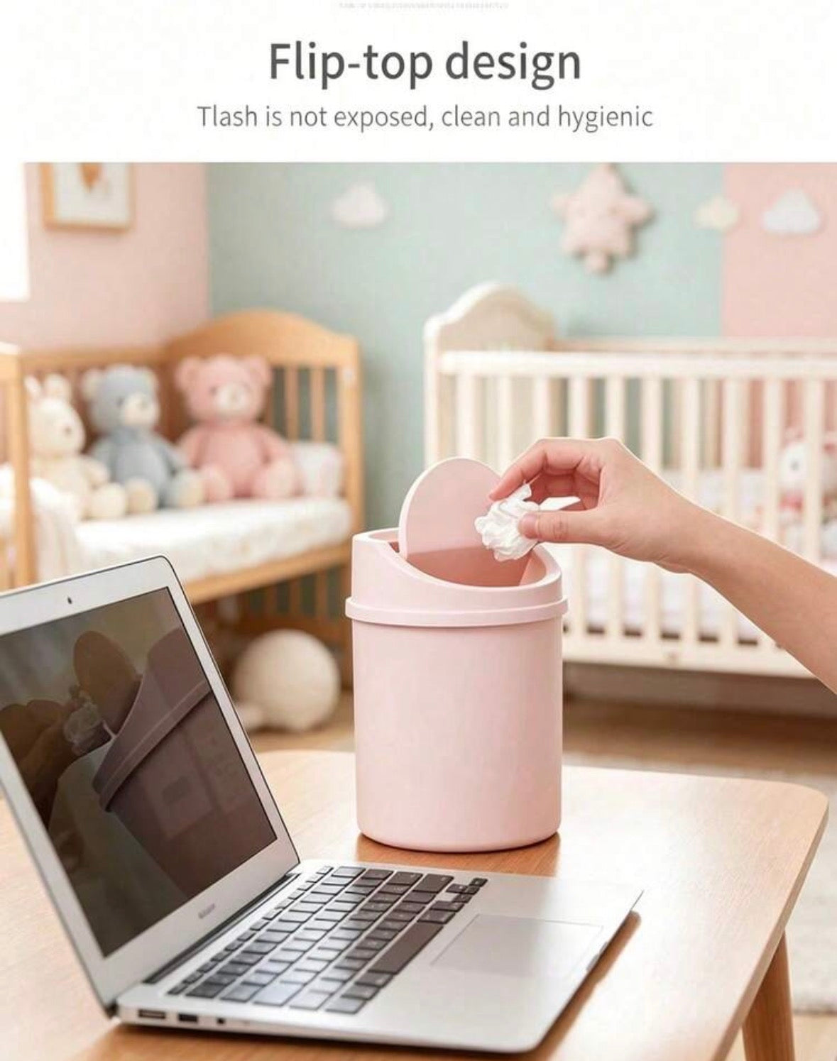 Compact plastic trash can