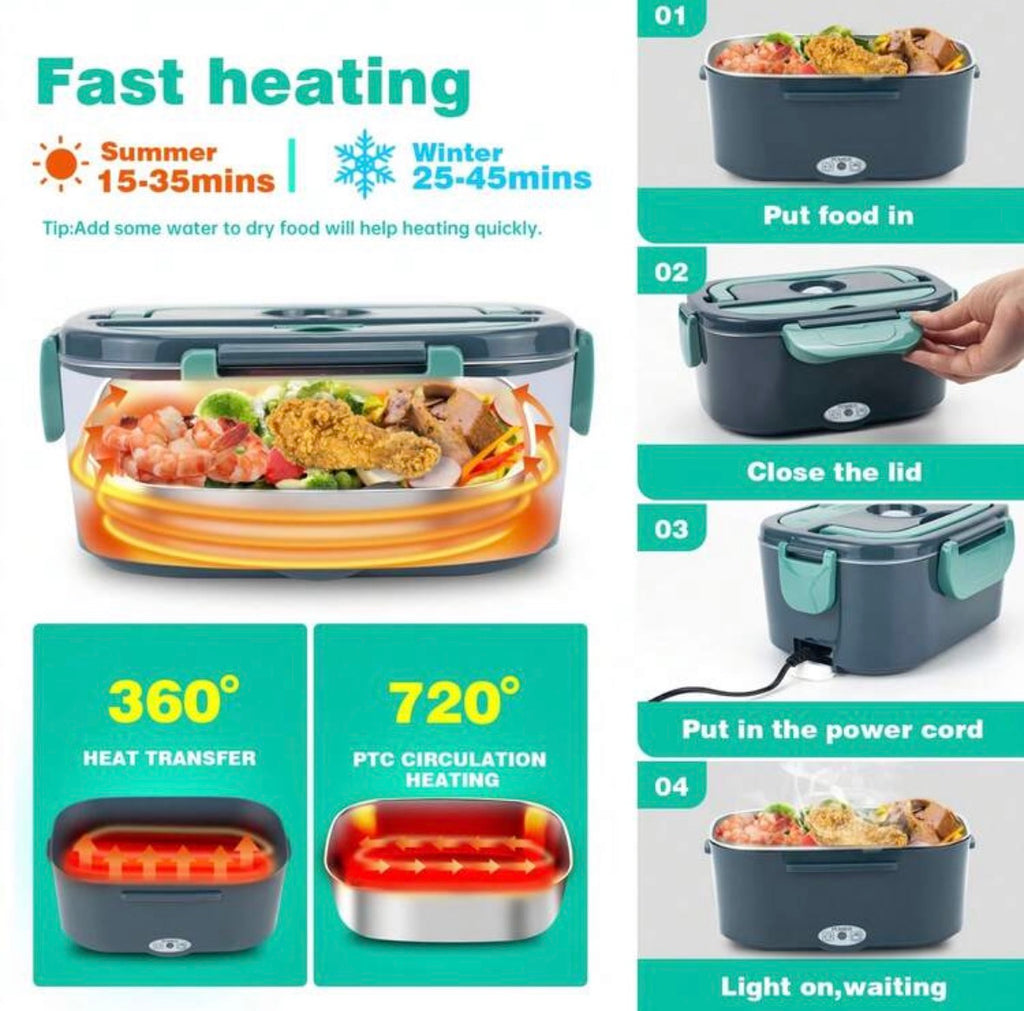 Electric heated lunch box