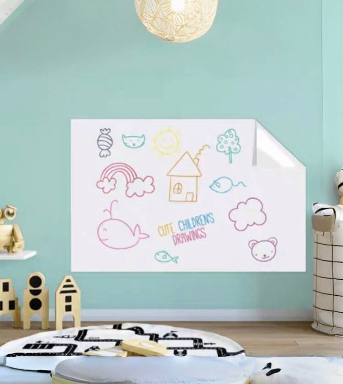 Roll wall adhesive white board