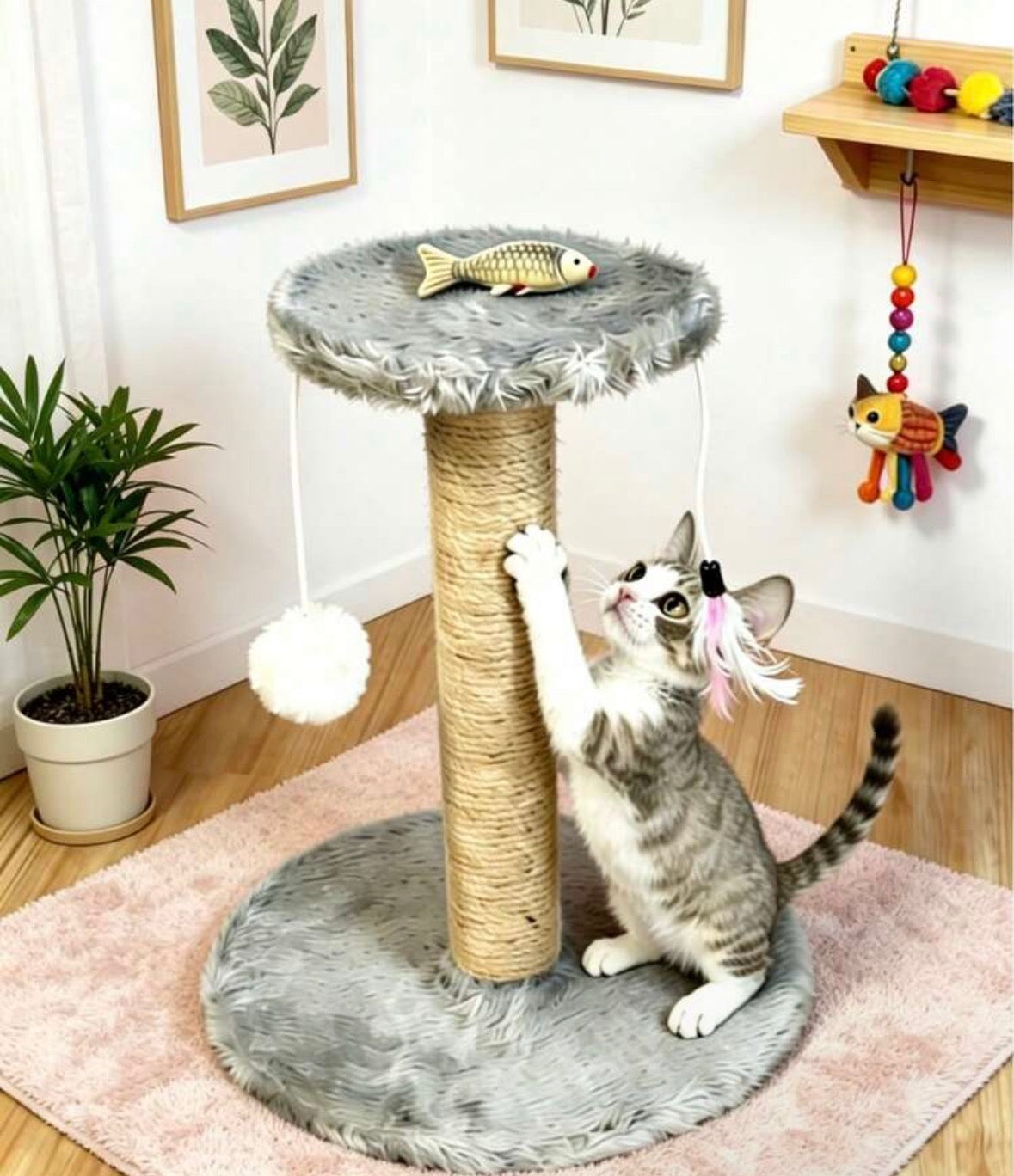 Mini cat scratching post