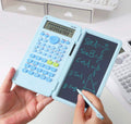 Scientific calculator with side notebook and pen