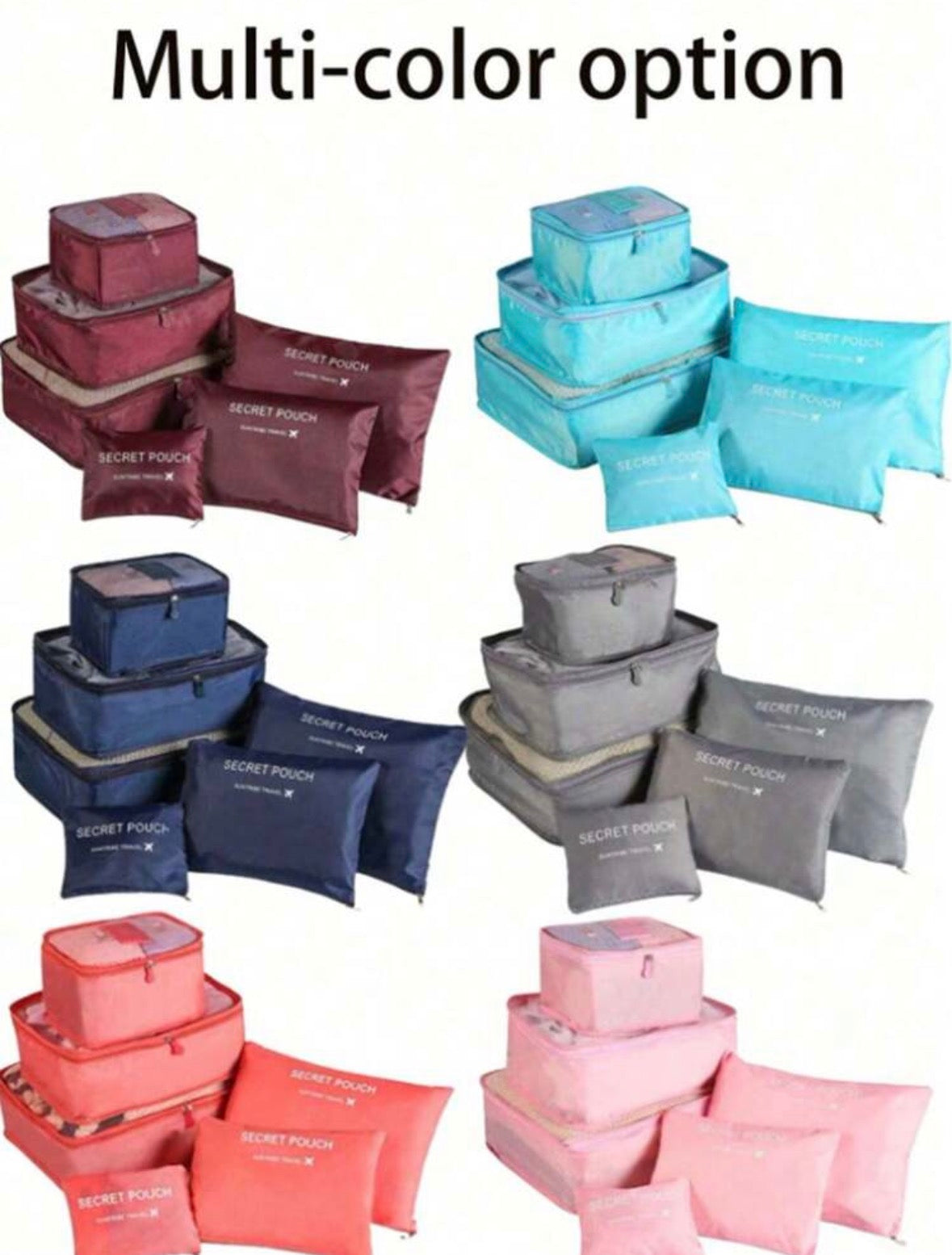 6 piece travel organizer set