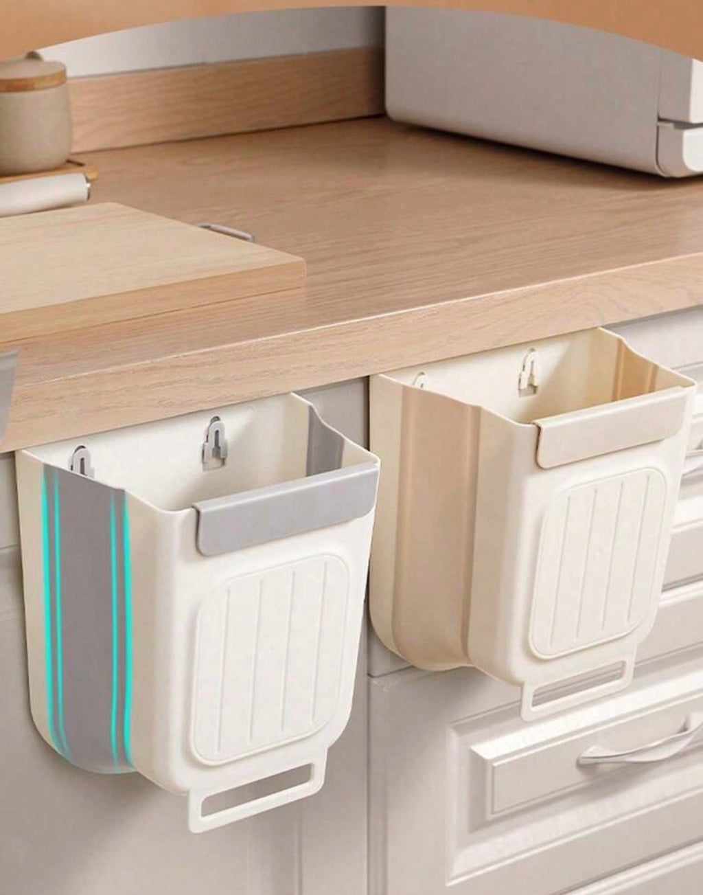 Foldable wall mounted trash can for kitchen