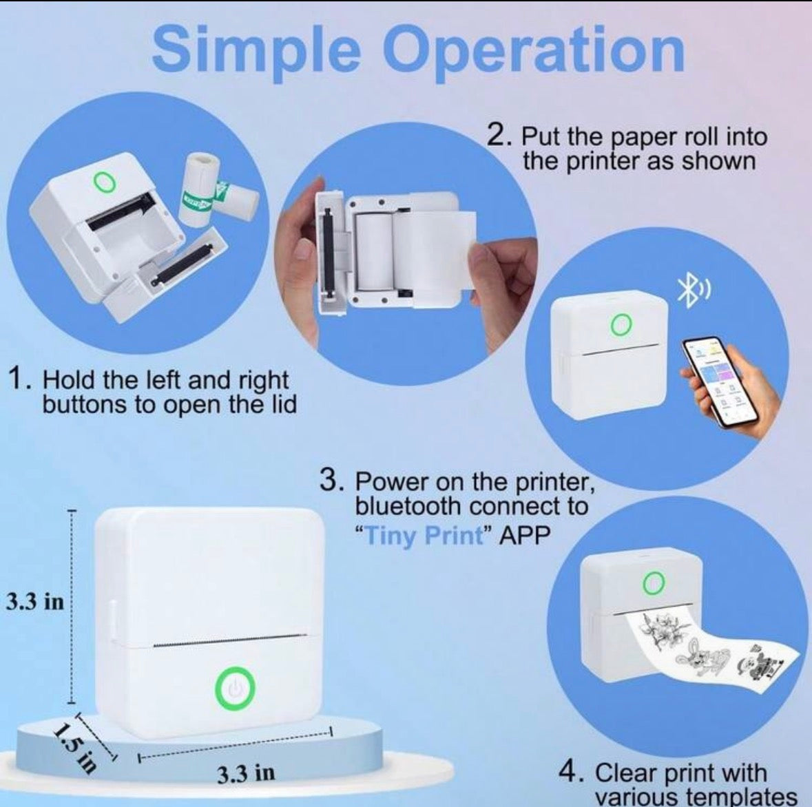 Mini sticker printer