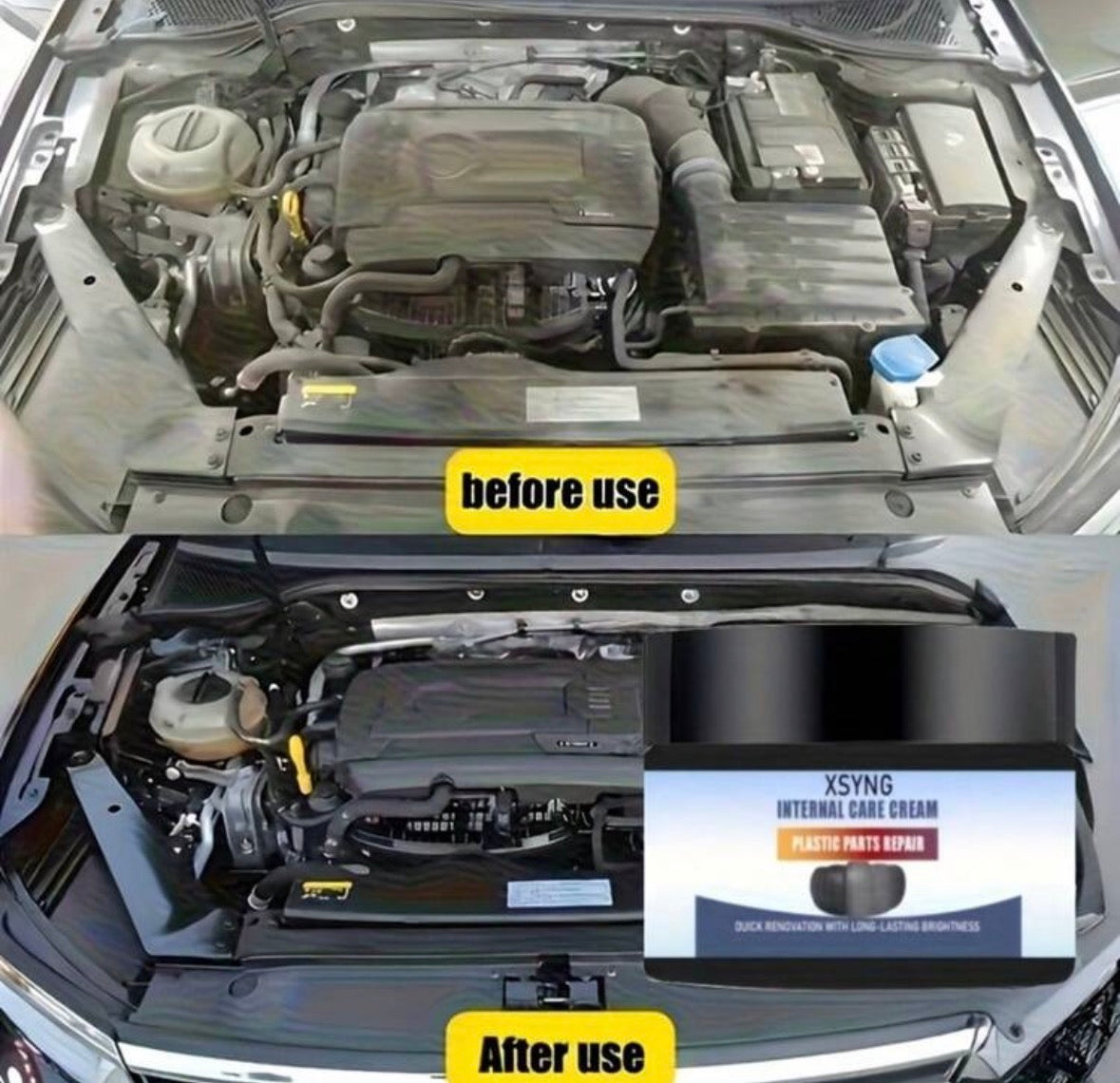 Car interior renovation wax with free cleaning sponge