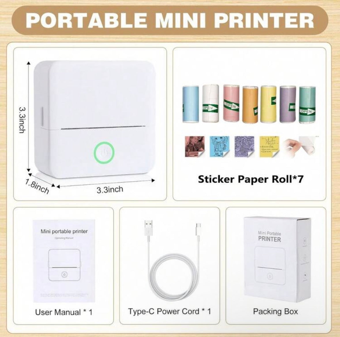 Mini sticker printer
