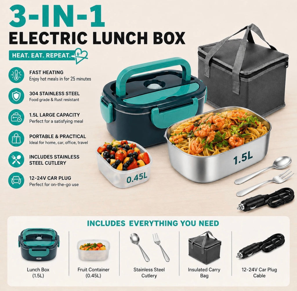 Electric heated lunch box