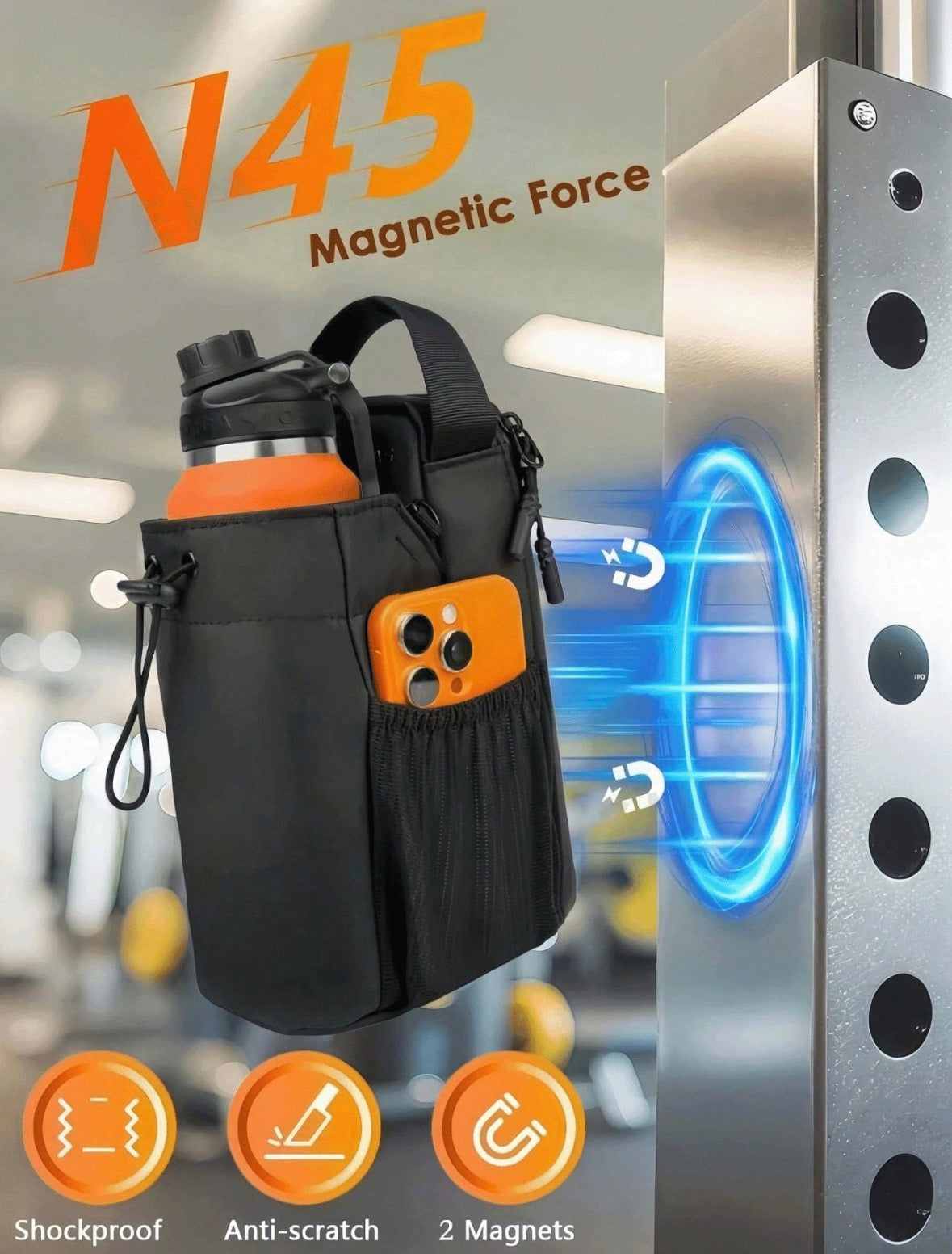 Magnetic gym bag