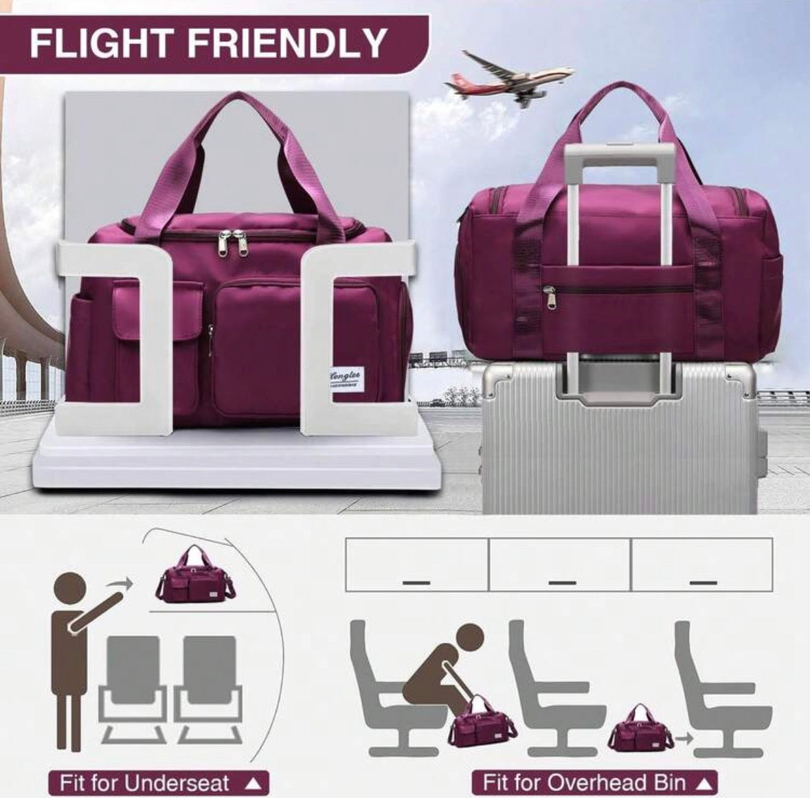 Travel/gym bag with many compartments