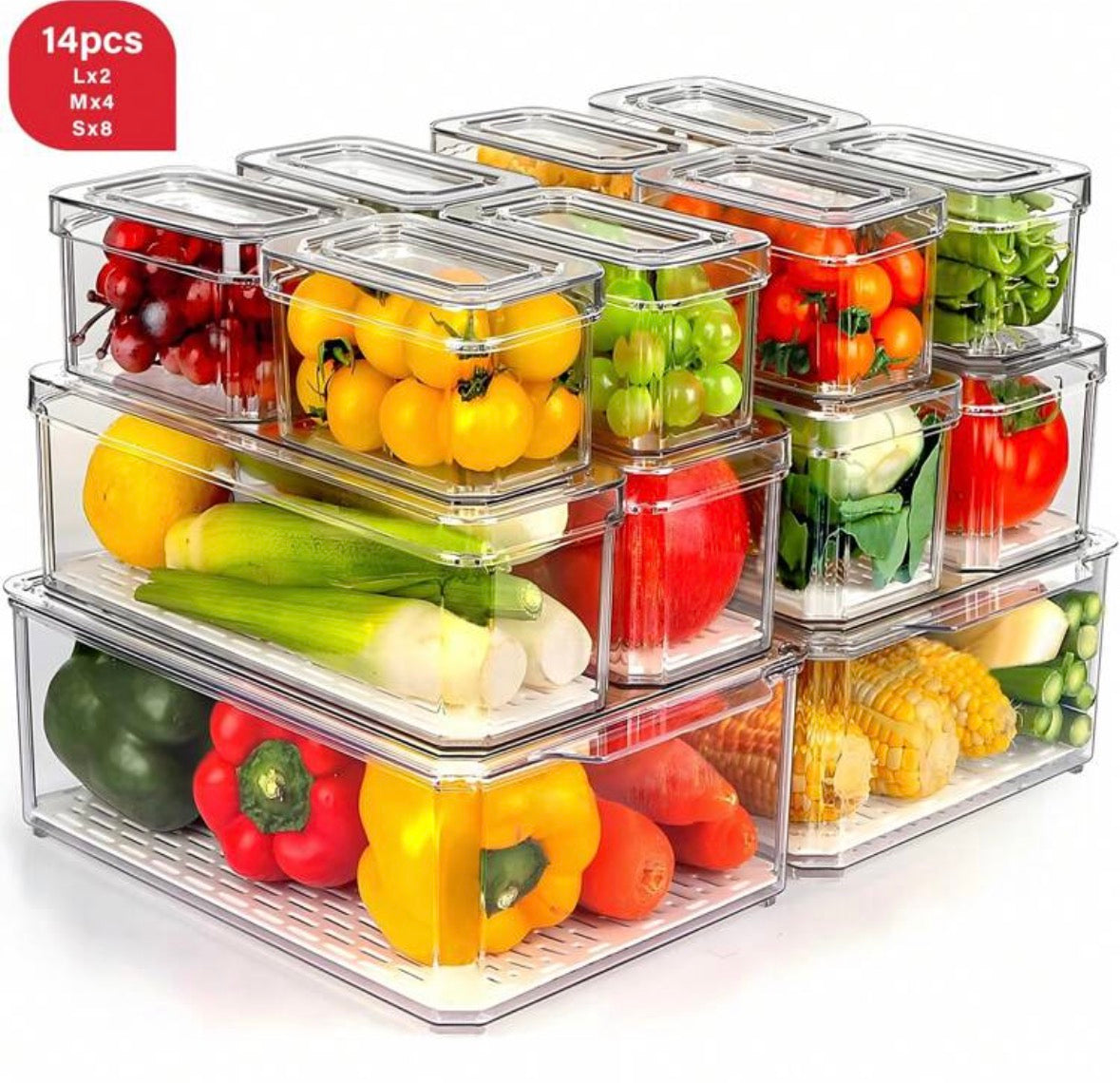 Fridge organizers with lids