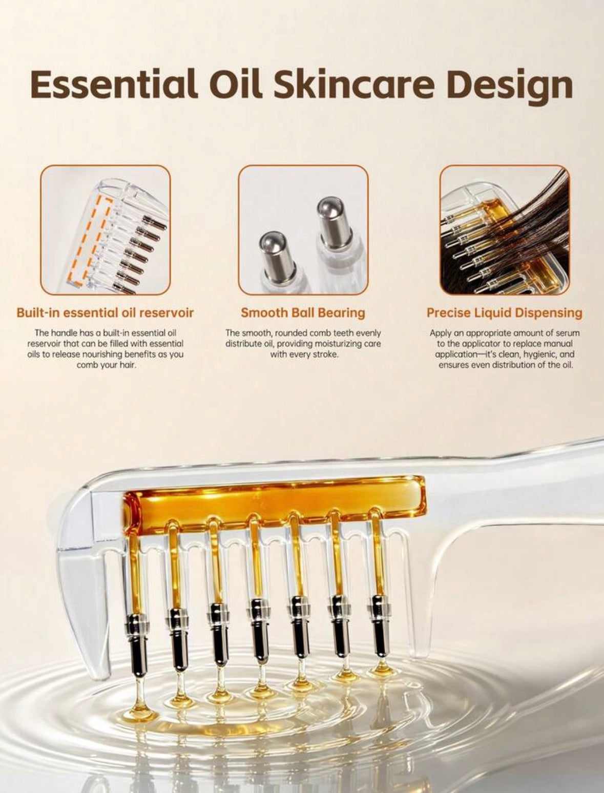 Scalp serum applicator comb