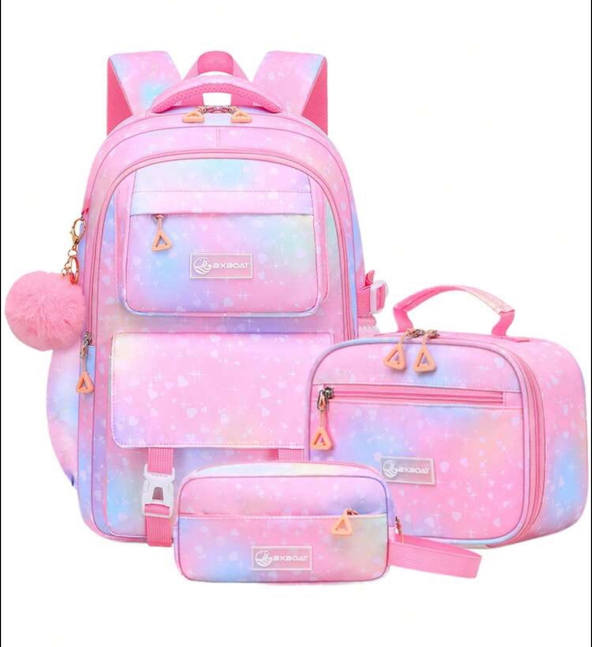 Gradient girl school 3 piece bag set (bag,lunch box,pencil case)