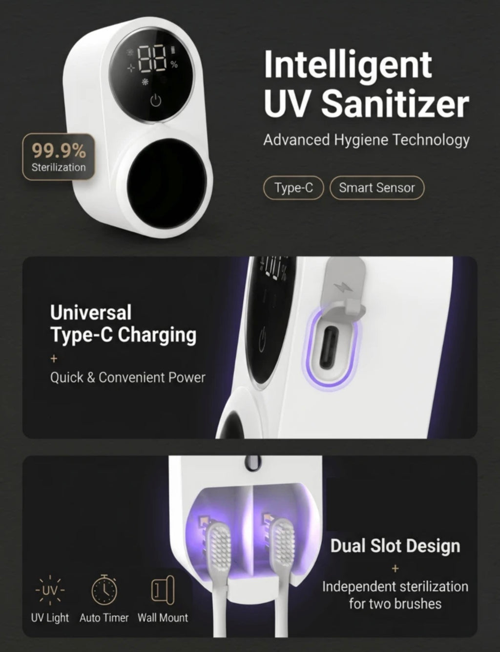 UV toothbrush disinfector