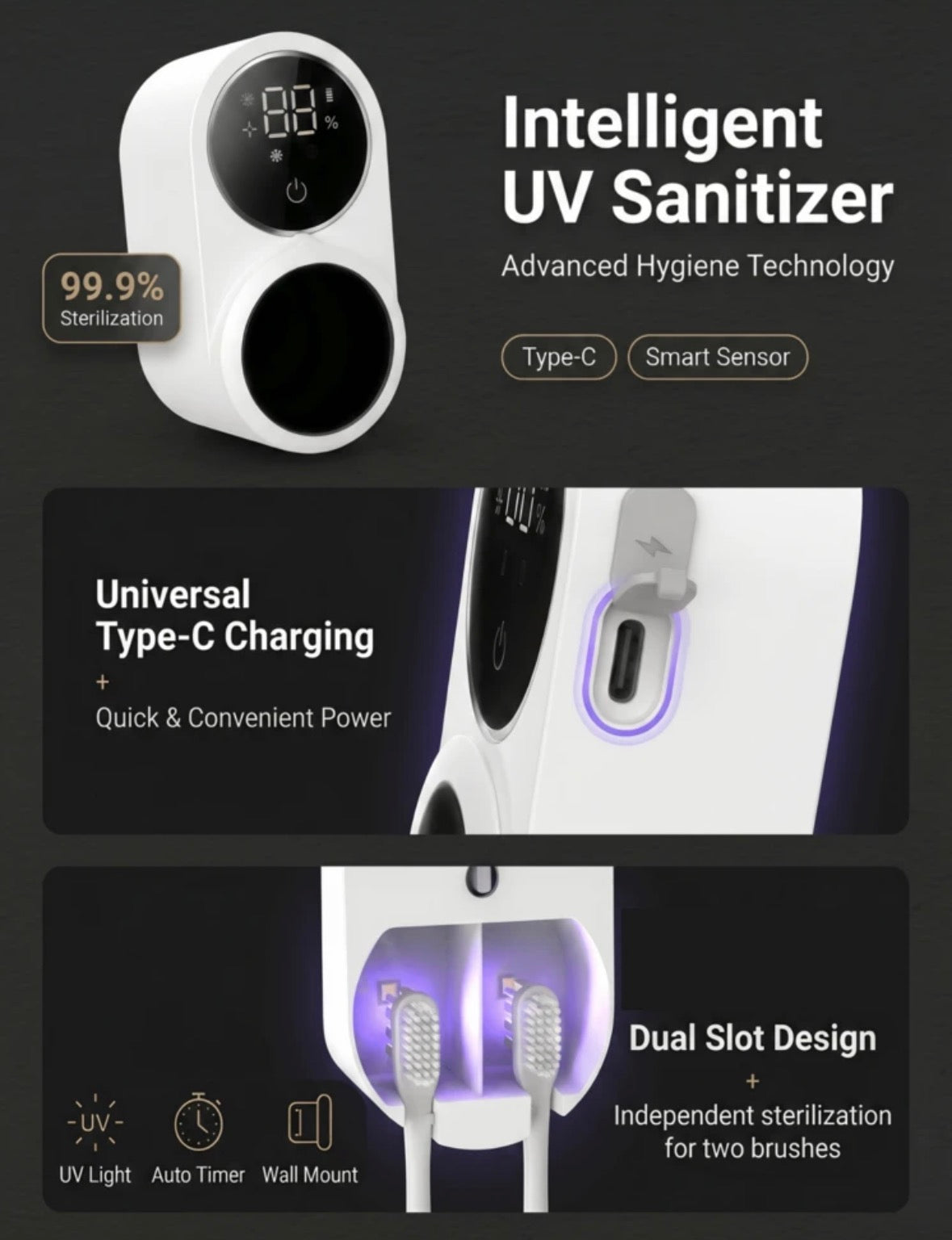 UV toothbrush disinfector