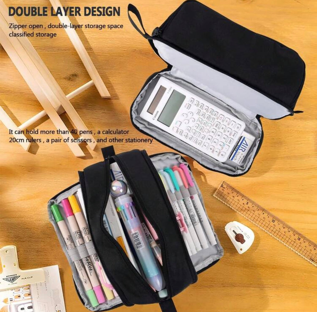 Large pencil case with four compartments