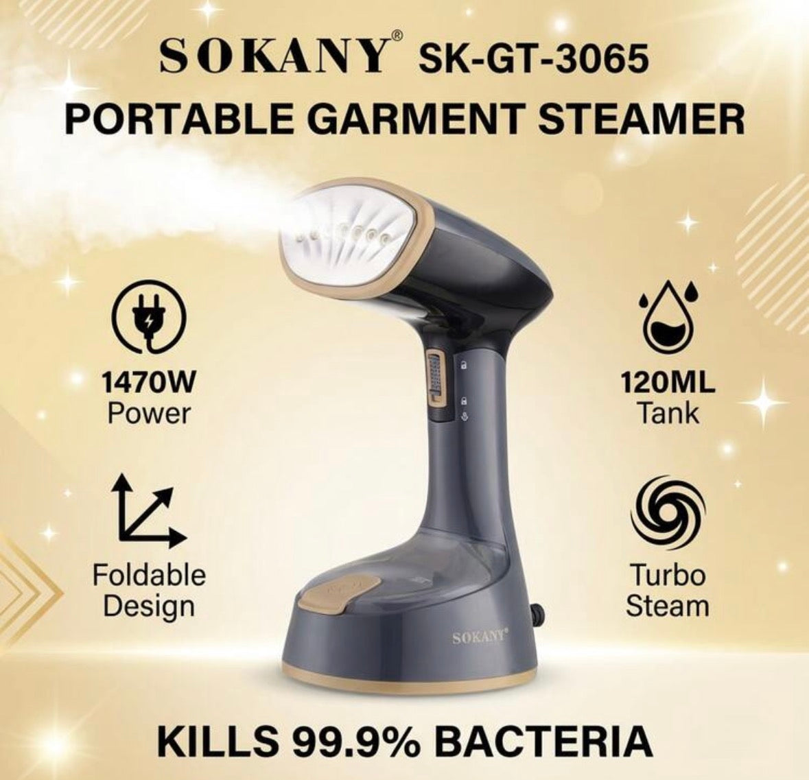 SOKANY cordless garment steamer