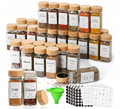 Labeled spice bottle set