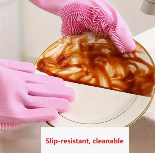 Silicone dishwashing gloves